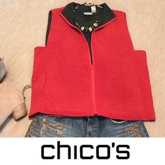 ✅ Chico's | Silk Vest - Red | Size 1 - Picture 2 of 8