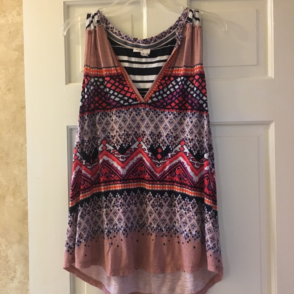 Boho v neck long tank