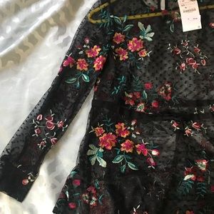 Long sleeve mesh top