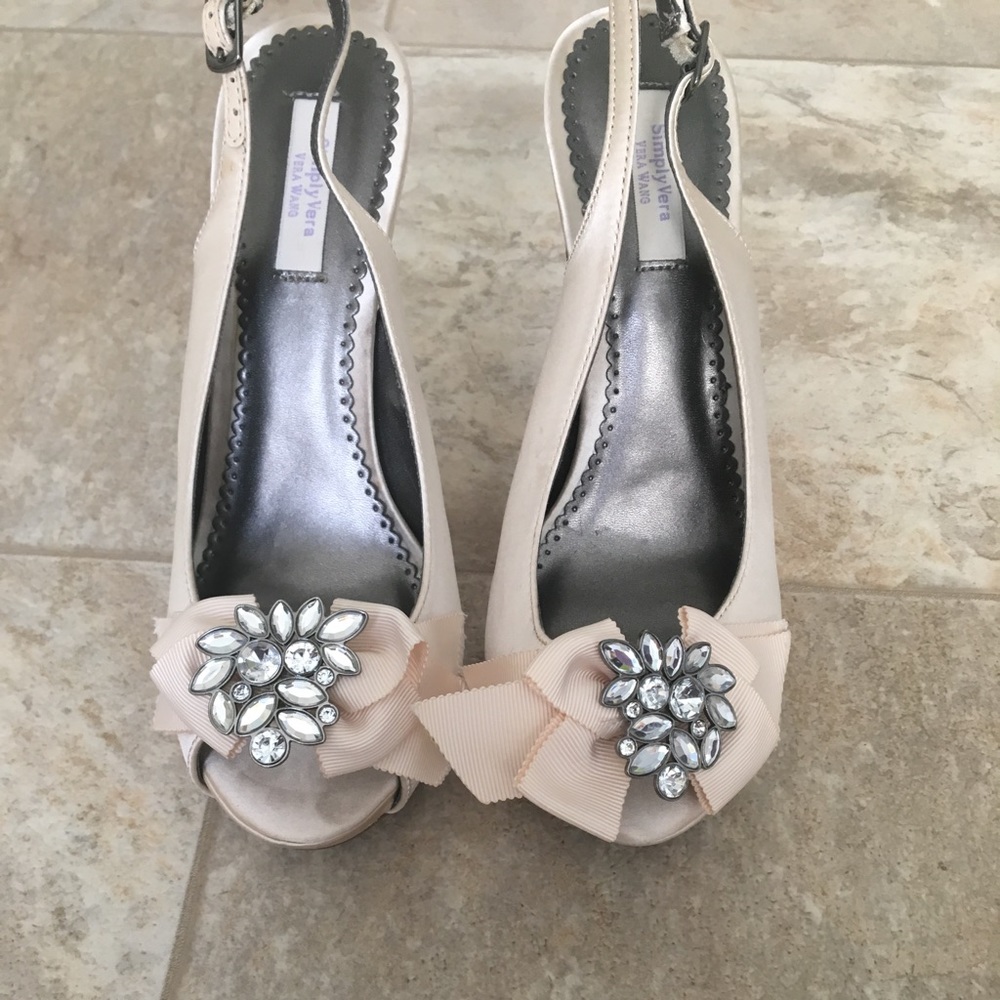 Ivory Peep Toe Heels