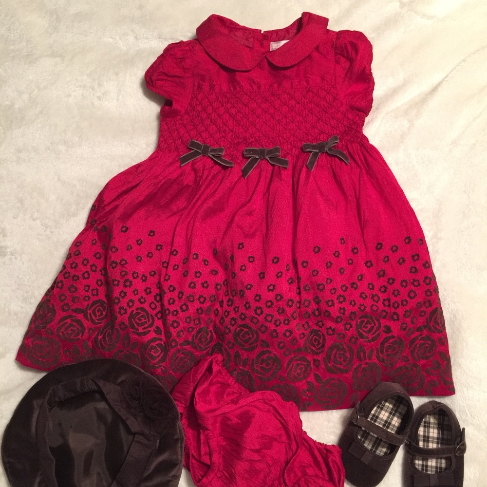 Janie and Jack Silk Dress set 6-12 month