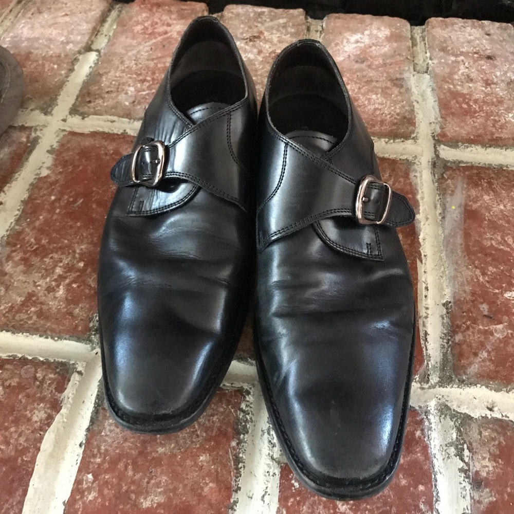 Black dress shoes with strap