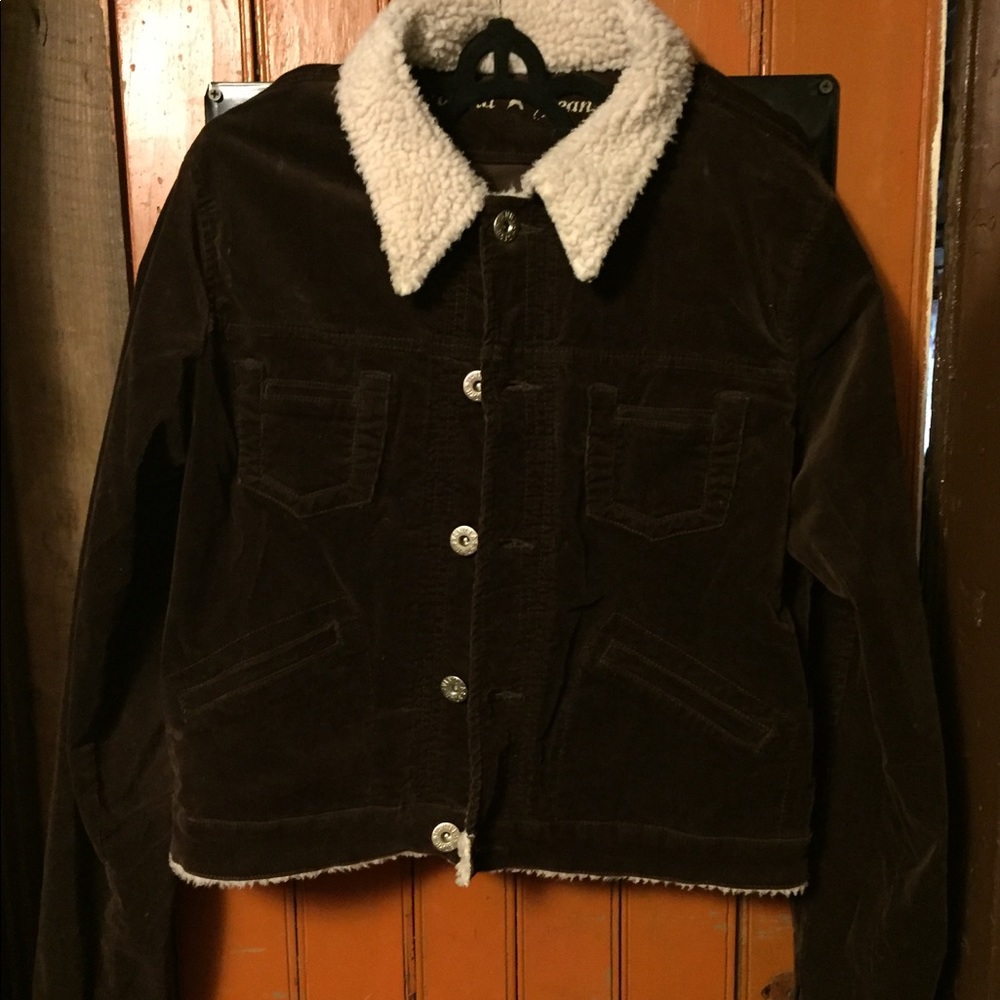 Corduroy Jacket with Faux Shearling Collar