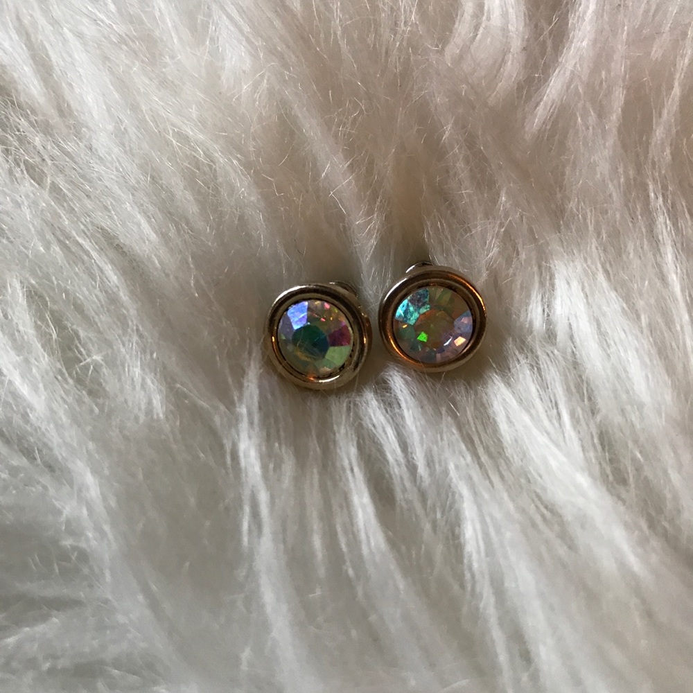 2 pairs of Iridescent Gold Studs