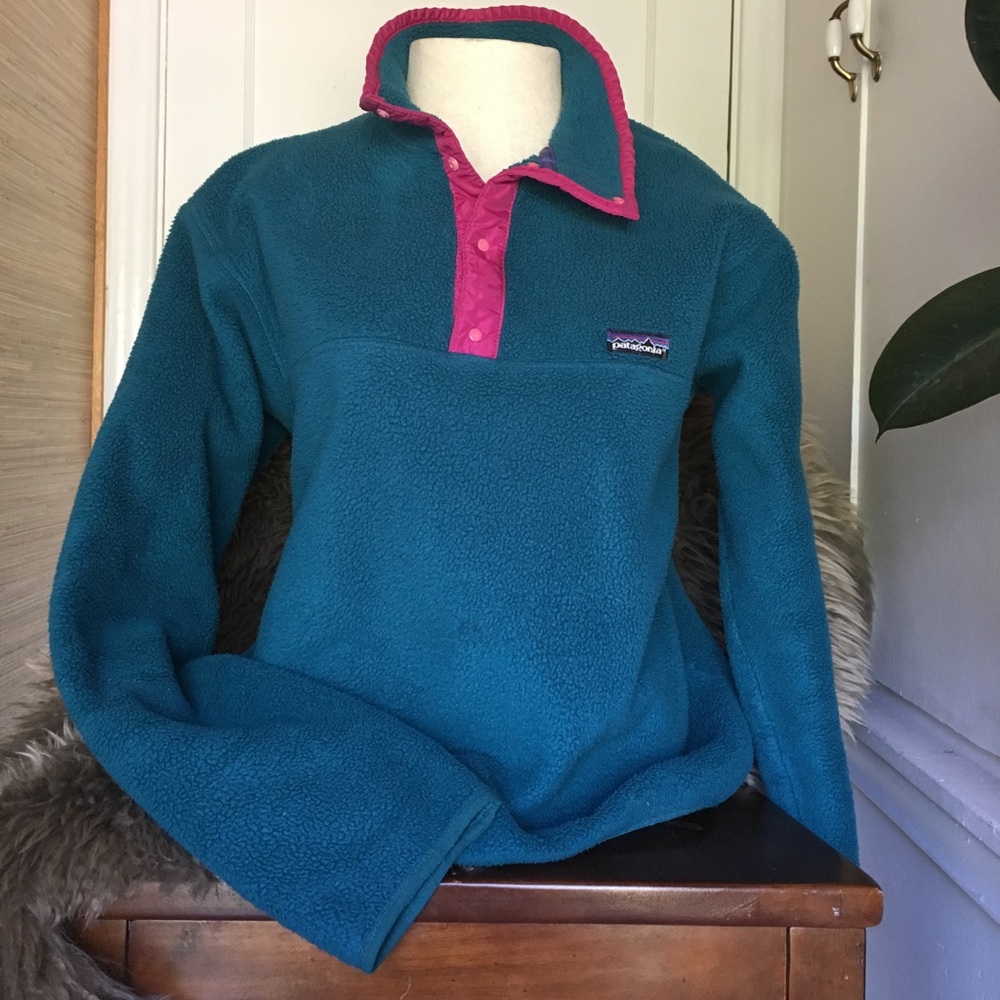 Patagonia Vintage Synchilla Teal Pullover Size M