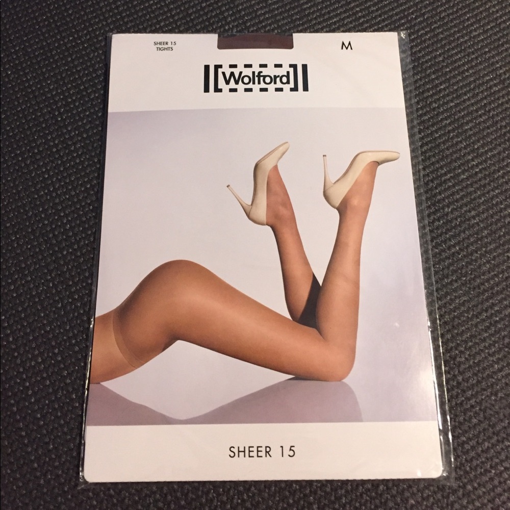 New Wolford Sheer 15 Tights - Clove Size M