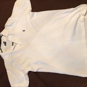Boys white classic polo large