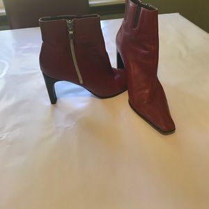 Donald Pliner red ankle boots