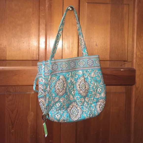 Vera Bradley Handbags - Vera Bradley Totally turquoise bag & lanyard!