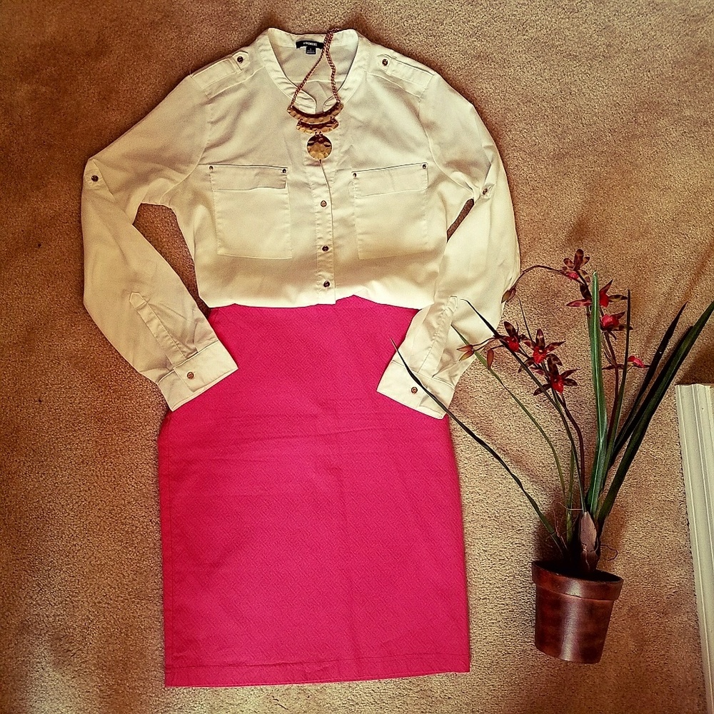 Textured Pencil Skirt