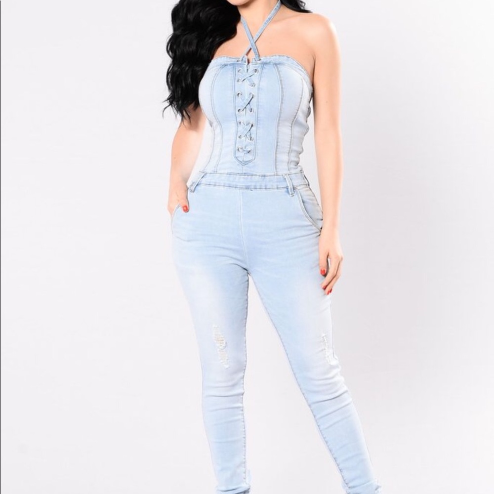 Fashionnova Denim Jumpsuit