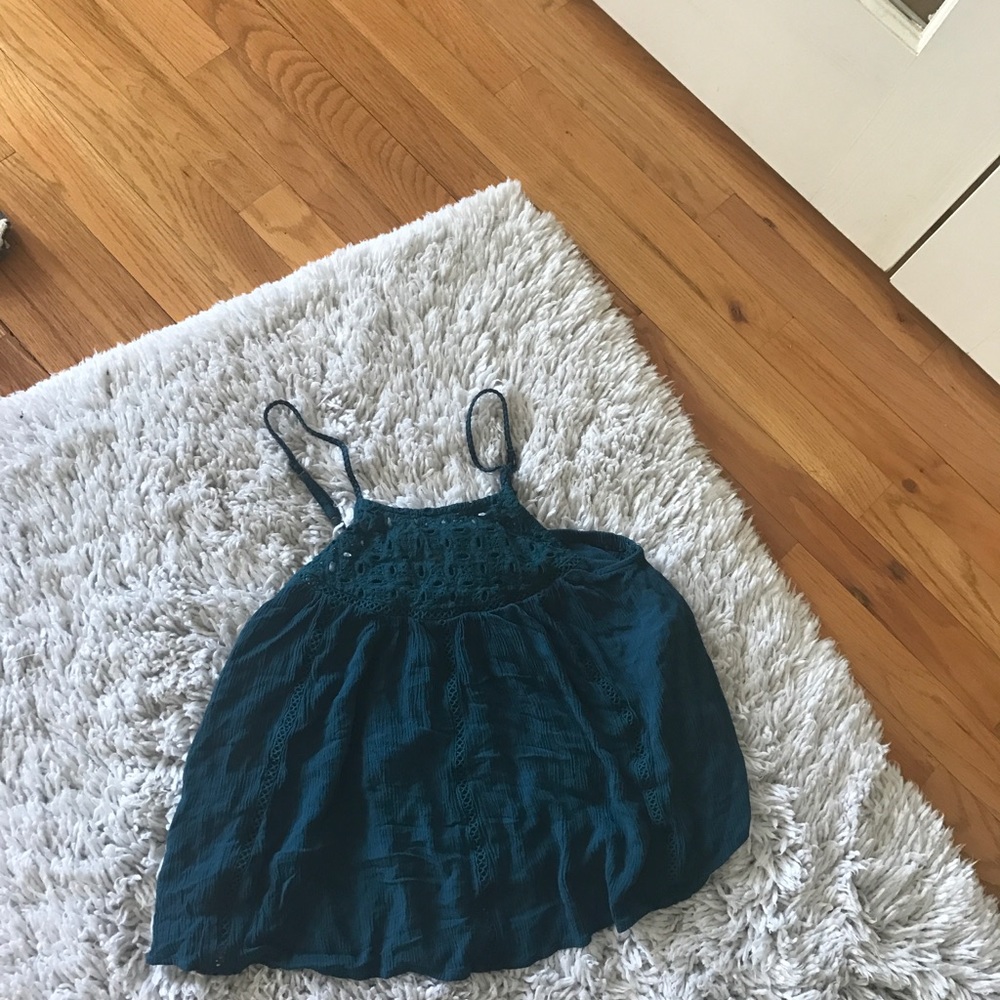 Blueish green halter top