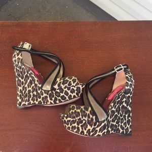 Animal print wedges