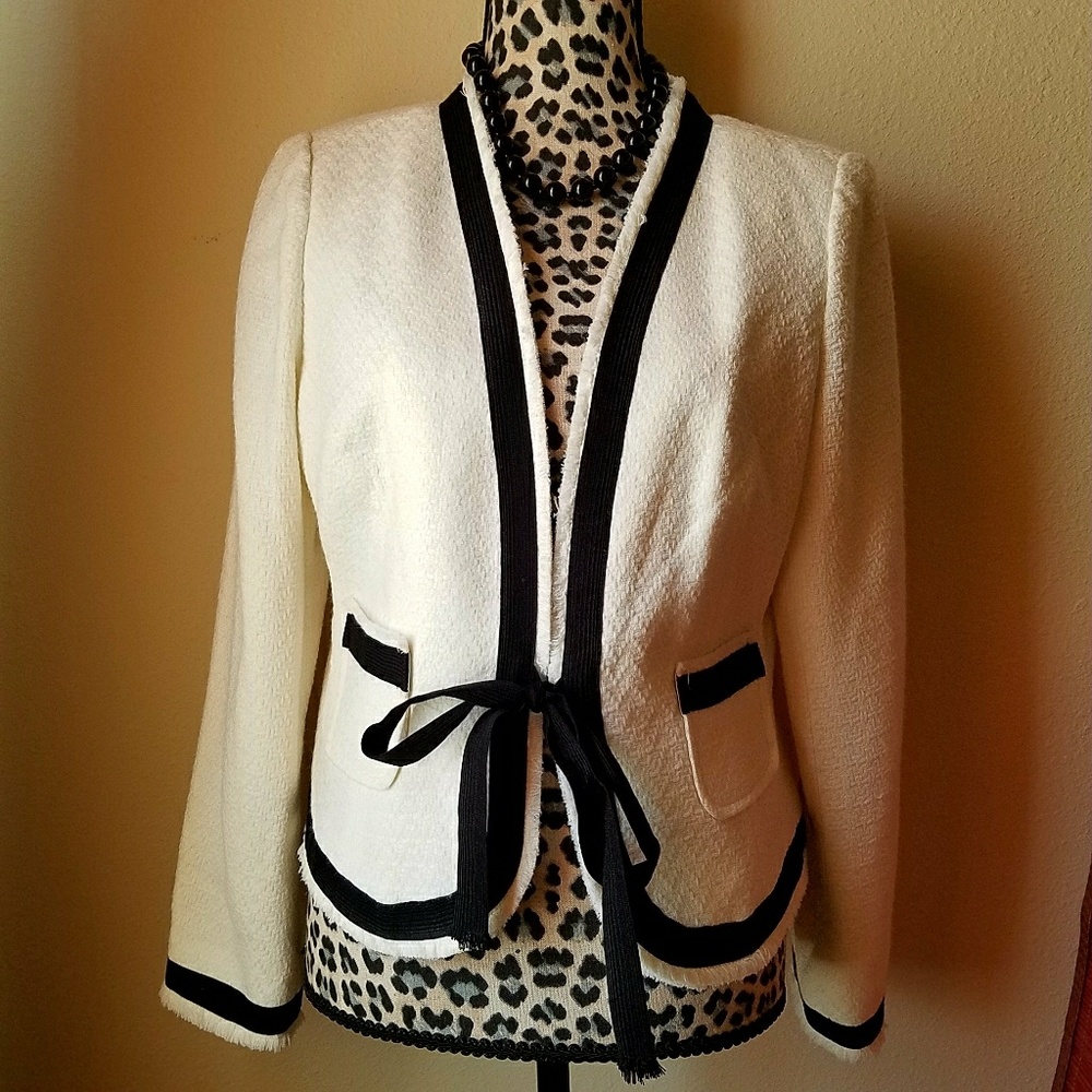 Off White jacket w/black trim, Never worn