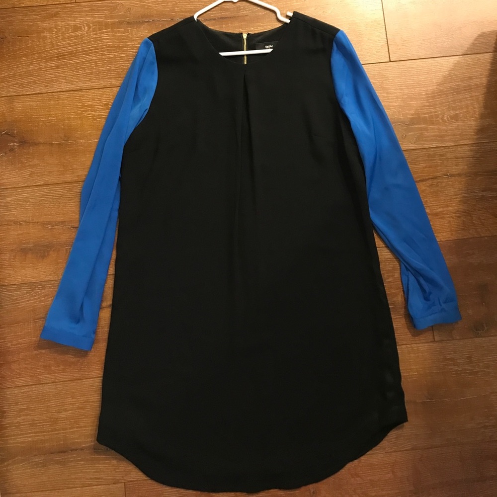 Long sleeve black/blue dress