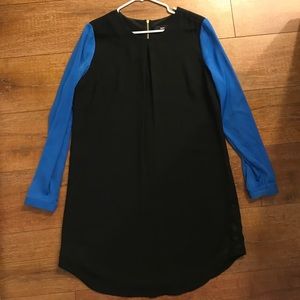 Long sleeve black/blue dress