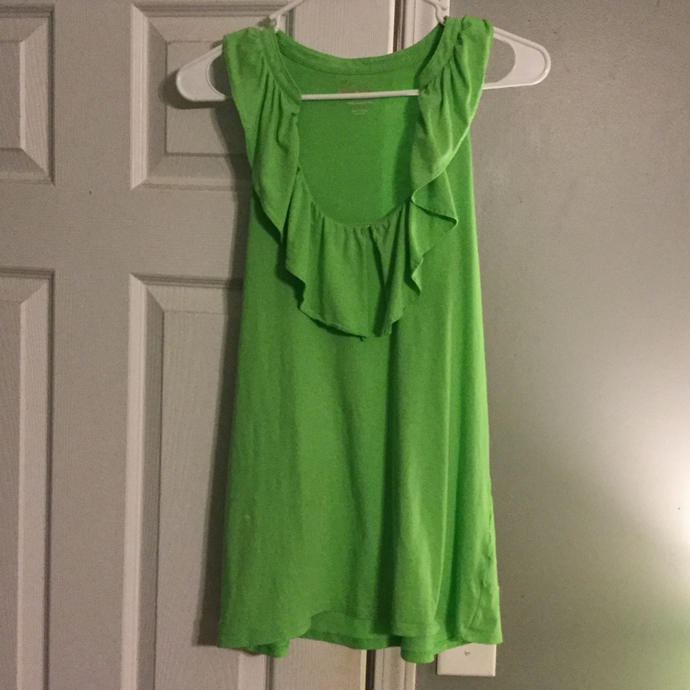 Green lilly Pulitzer ruffle shirt size large