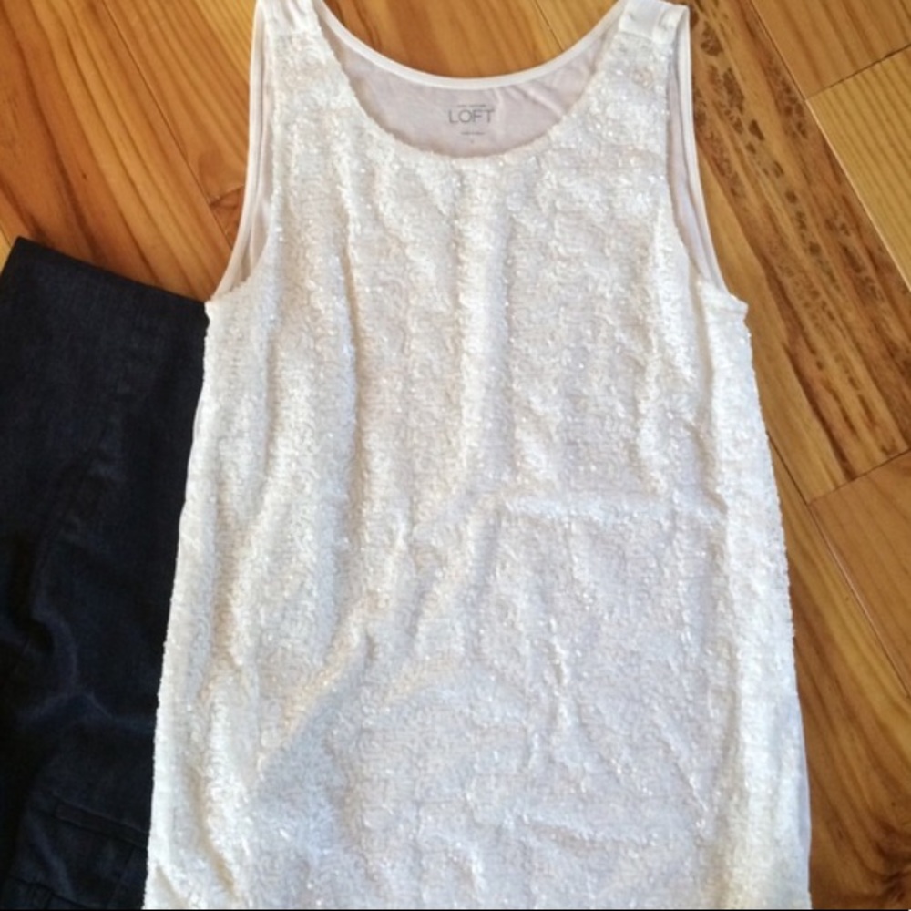 Sequin white top