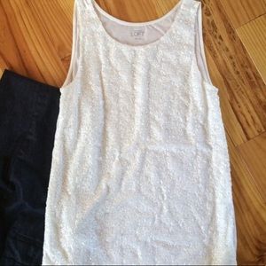 Sequin white top
