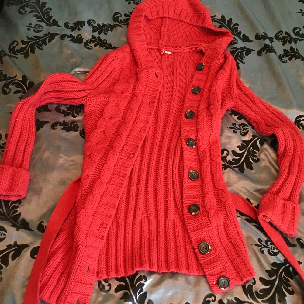 H&M burnt orange cardigan