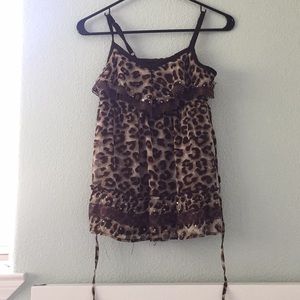 Leopard print justice top