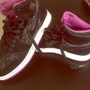 Youth jordans purple and lace