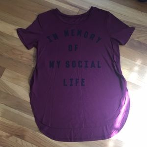 "In Memory Of My Social Life" Tee
