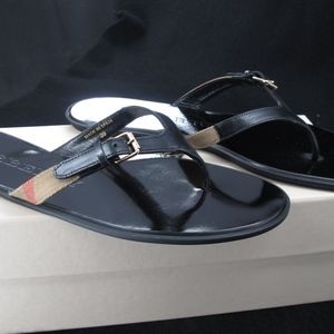 Burberry Womens Masie Flip Flop Black Size 39