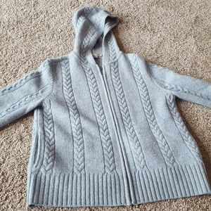 J.Crew Cable Knit Hooded Sweater with pockets