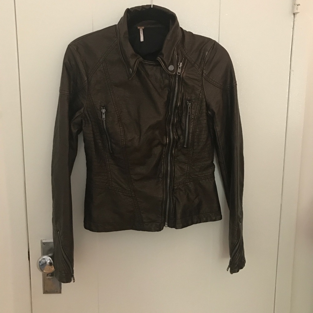 Free People vegan leather jacket