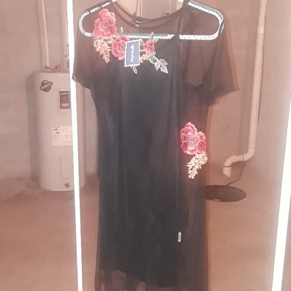 Mesh fl&l style dress with slip