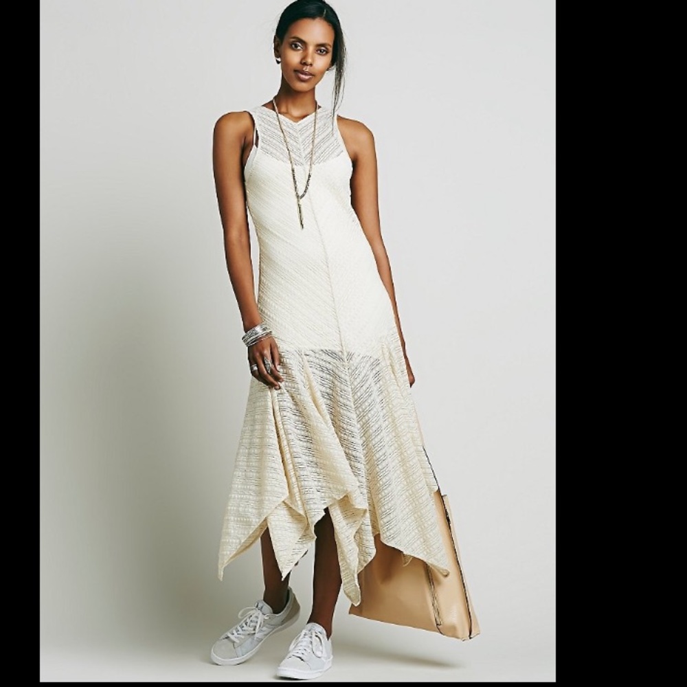Free People NWOT Natural Long Dress - Picture 5 of 5