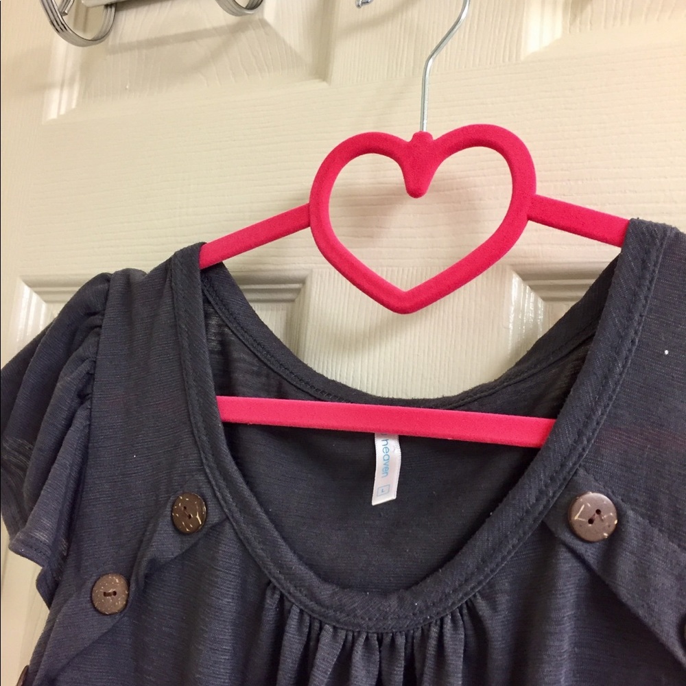 Gray work blouse with cute button detail!