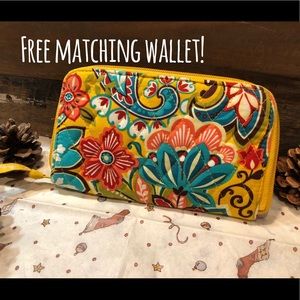 Vera Bradley On the Go w/free matching wallet!