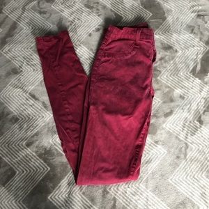 J Brand Dark Red Super Skinny Jeans