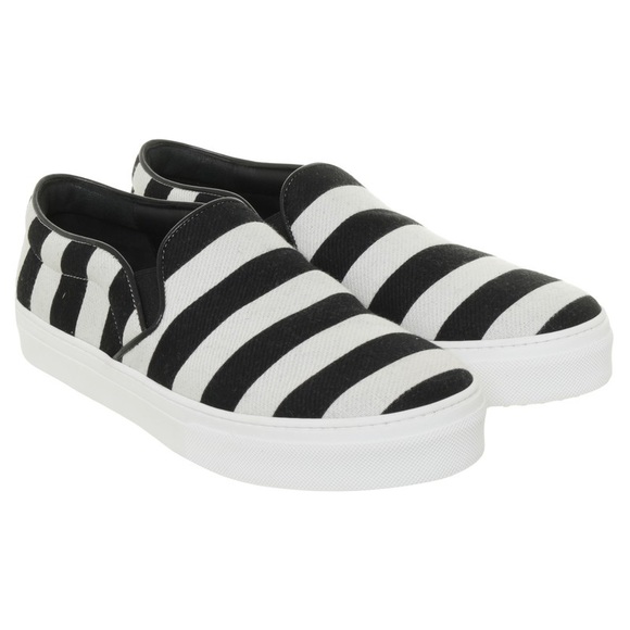 CÉLINE Black/White Striped Textile Skates Size 39 - Picture 2 of 5