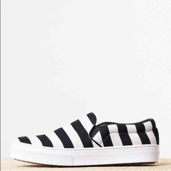 CÉLINE Black/White Striped Textile Skates Size 39 - Picture 4 of 5