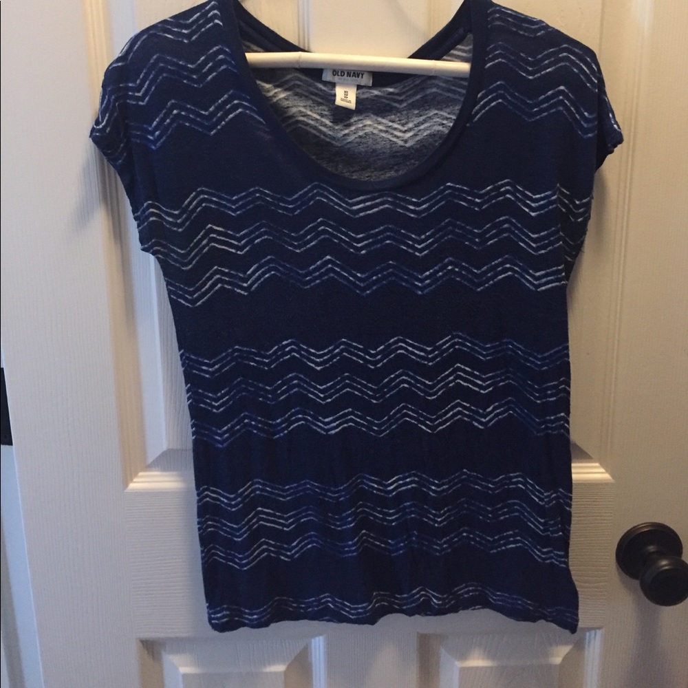 Navy Striped Top