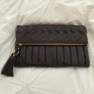 Faux leather clutch