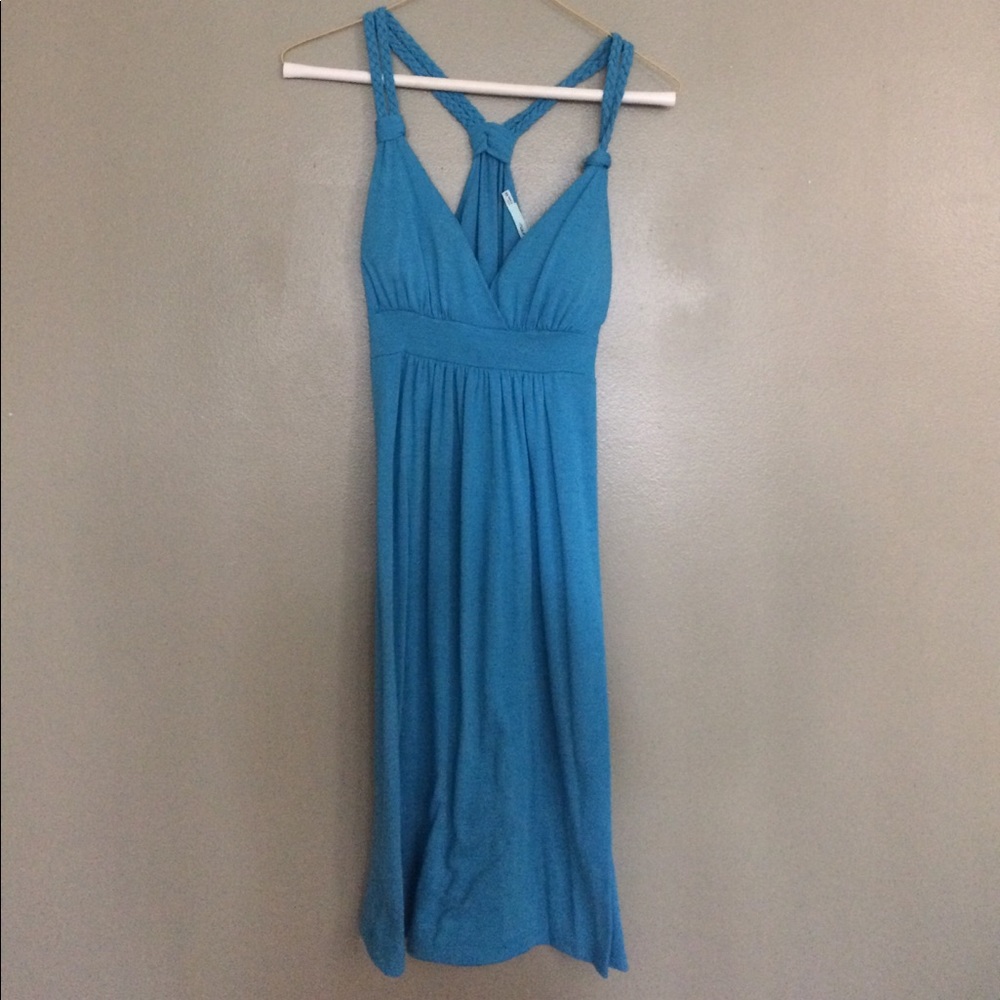 Blue sleeveless dress