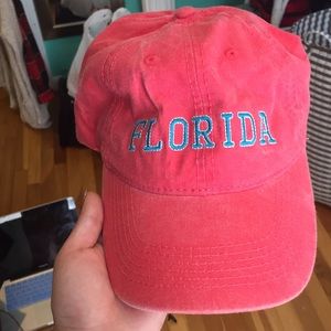 Neon Coral Florida Baseball Style Hat