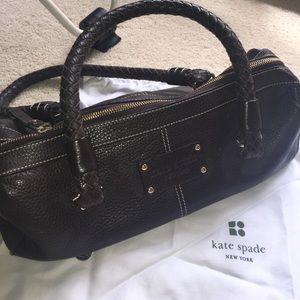Kate Spade Brown Leather bag with Braided Handle
