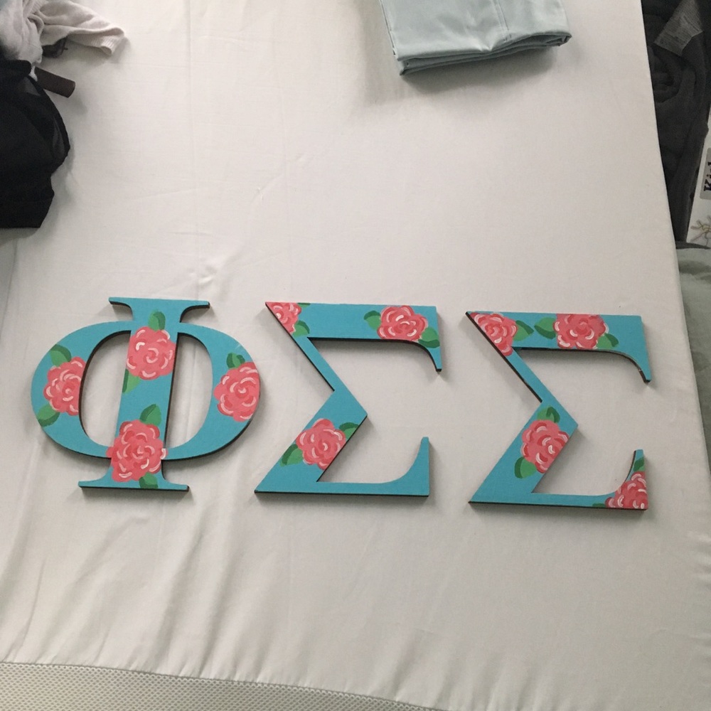 Phi Sigma Sigma hand painted letters