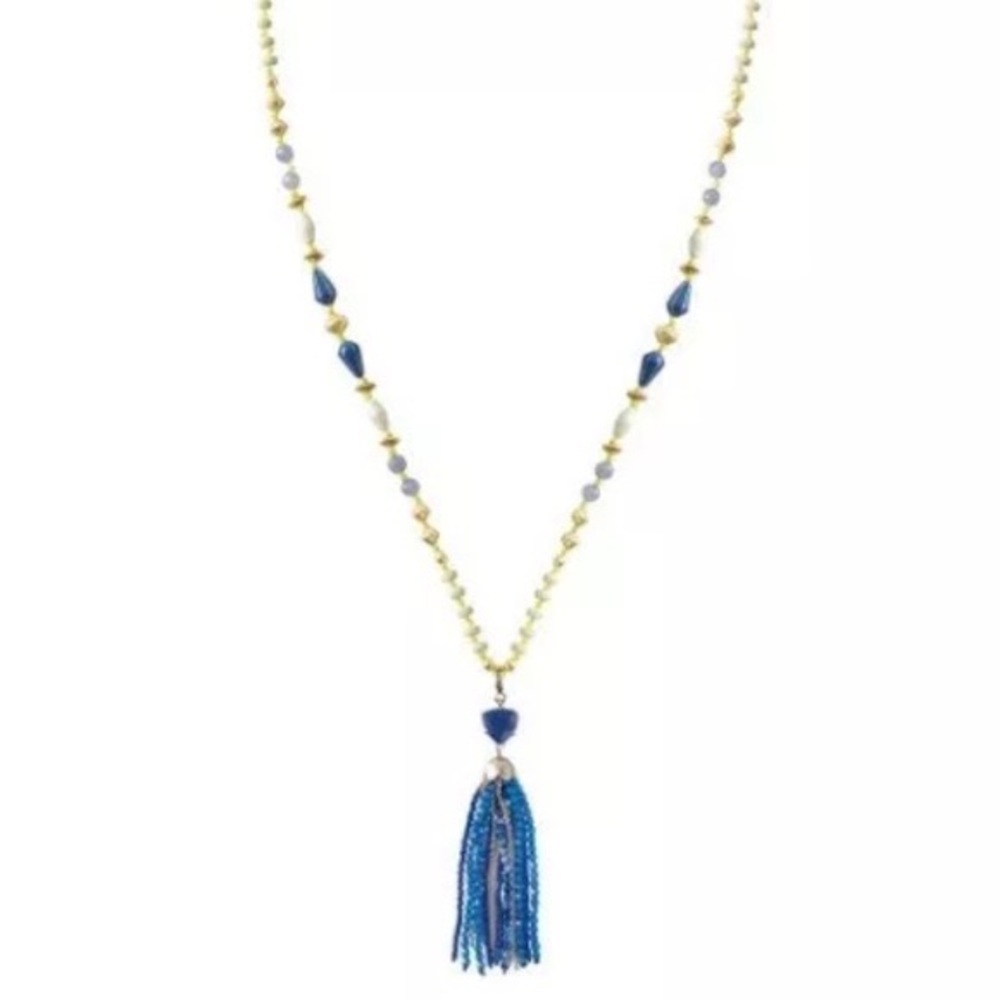 Stella & Dot Azure Tassel Necklace