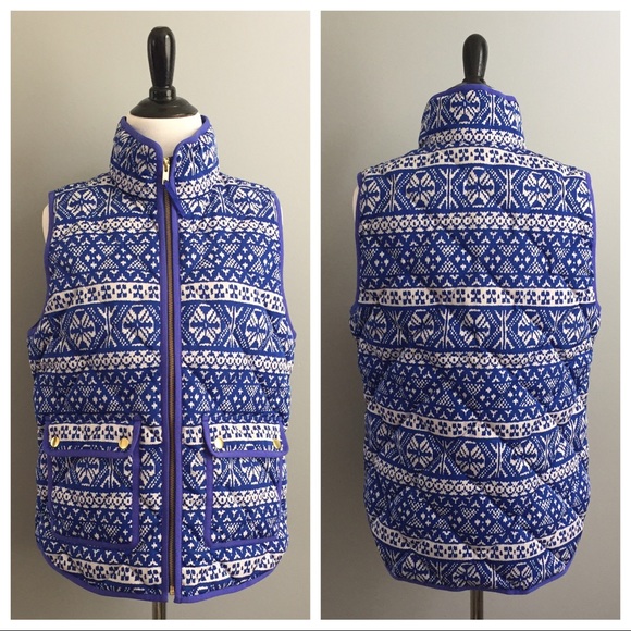 J. Crew excursion puffer vest in fair isle - Picture 1 of 5