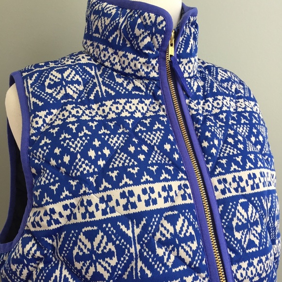 J. Crew excursion puffer vest in fair isle - Picture 2 of 5