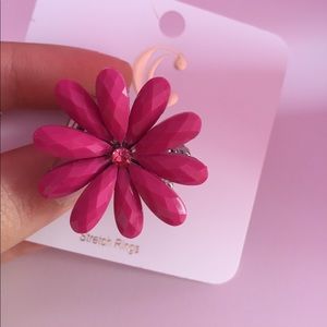 Pink flower stretch ring