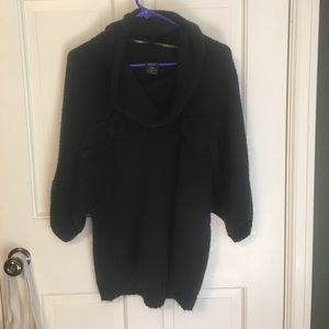 Chunky knit black cowl neck sweater size L