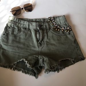 BDG Green Cut Off Shorts Vintage