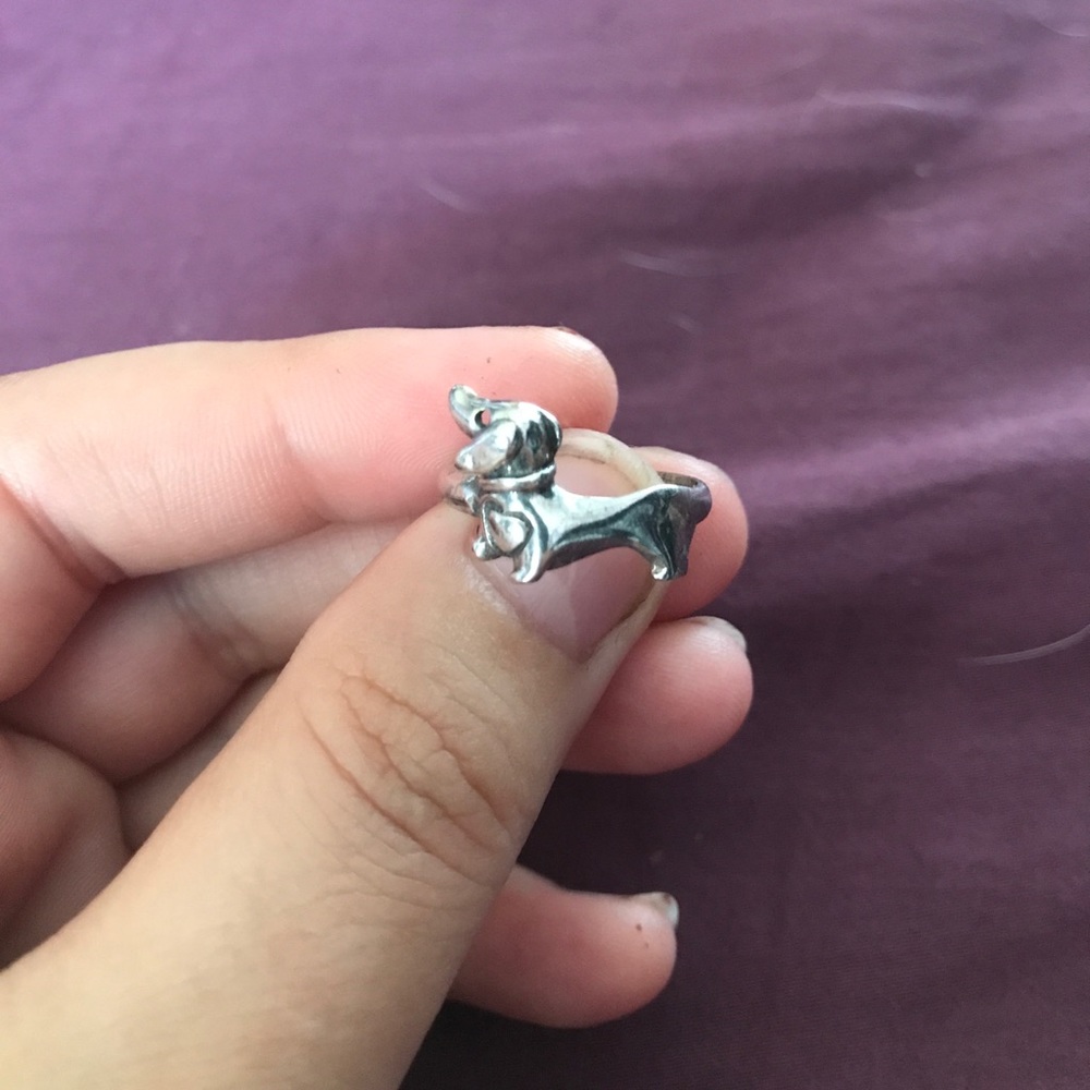 Dachshund dog Sterling Silver ring